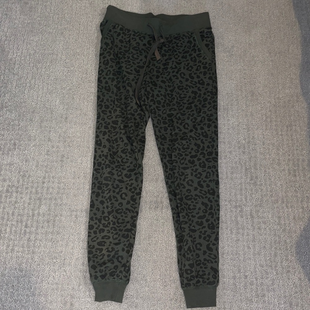 Green Leopard print Z Supply joggers